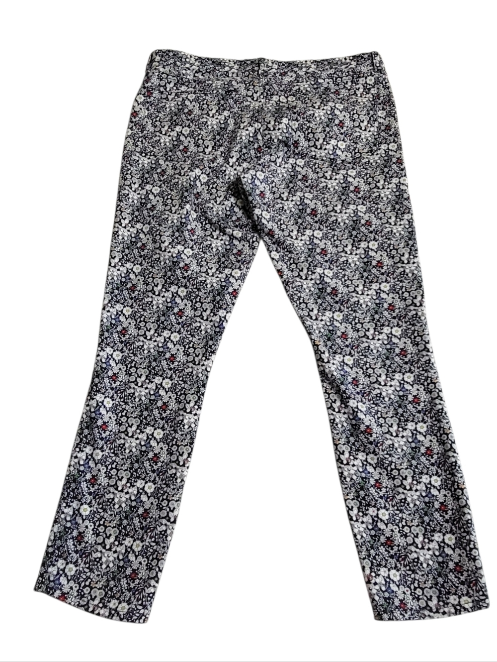 J. Crew Floral Ankle Jeans - Black, White & Red - Picture 3 of 15